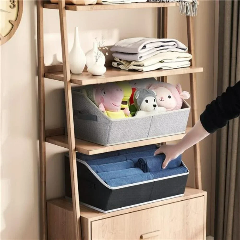 Closet Storage Bins 6 Pack Large Fabric Organizer Baskets with Handles Collapsib